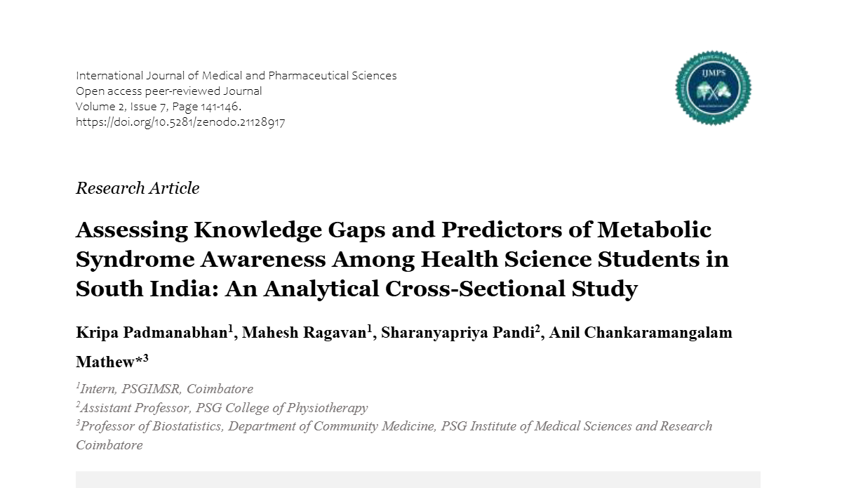 Assessing Knowledge Gaps and Predictors of Metabolic Syndrome Awareness Among Health Science Students in South India: An Analytical Cross-Sectional Study