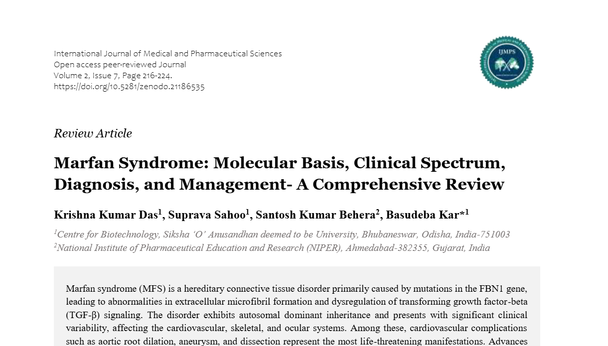 Marfan Syndrome: Molecular Basis, Clinical Spectrum, Diagnosis, and Management- A Comprehensive Review