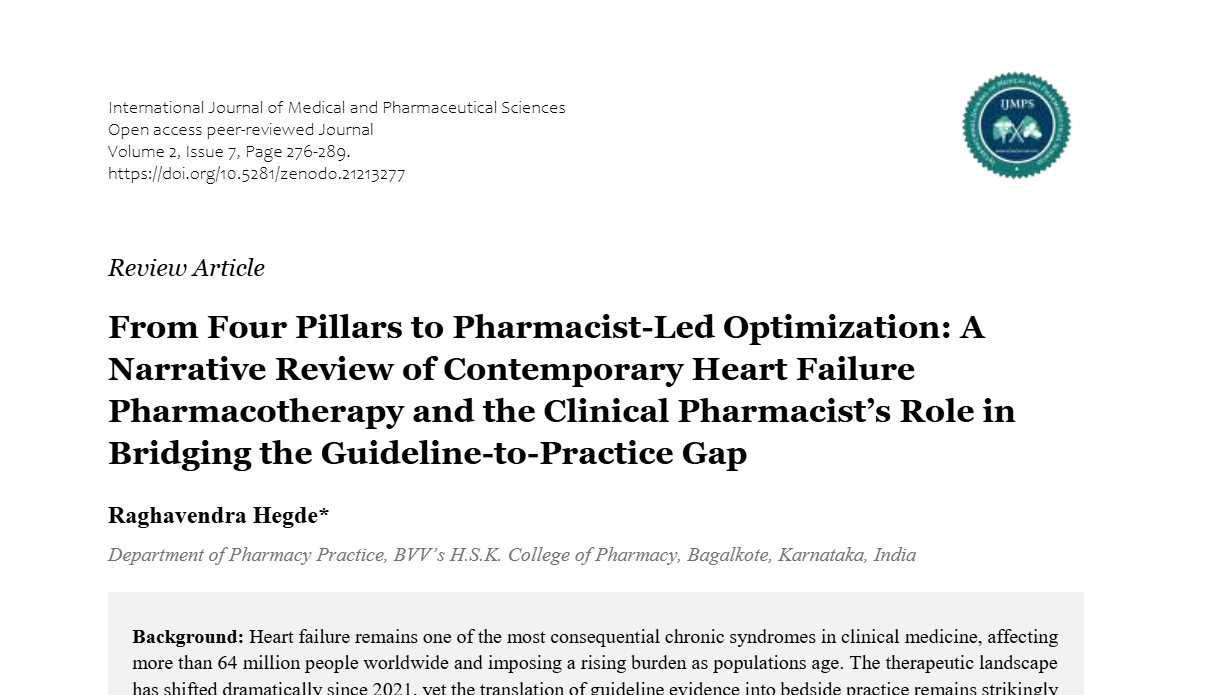 From Four Pillars to Pharmacist-Led Optimization: A Narrative Review of Contemporary Heart Failure Pharmacotherapy and the Clinical Pharmacist’s Role in Bridging the Guideline-to-Practice Gap