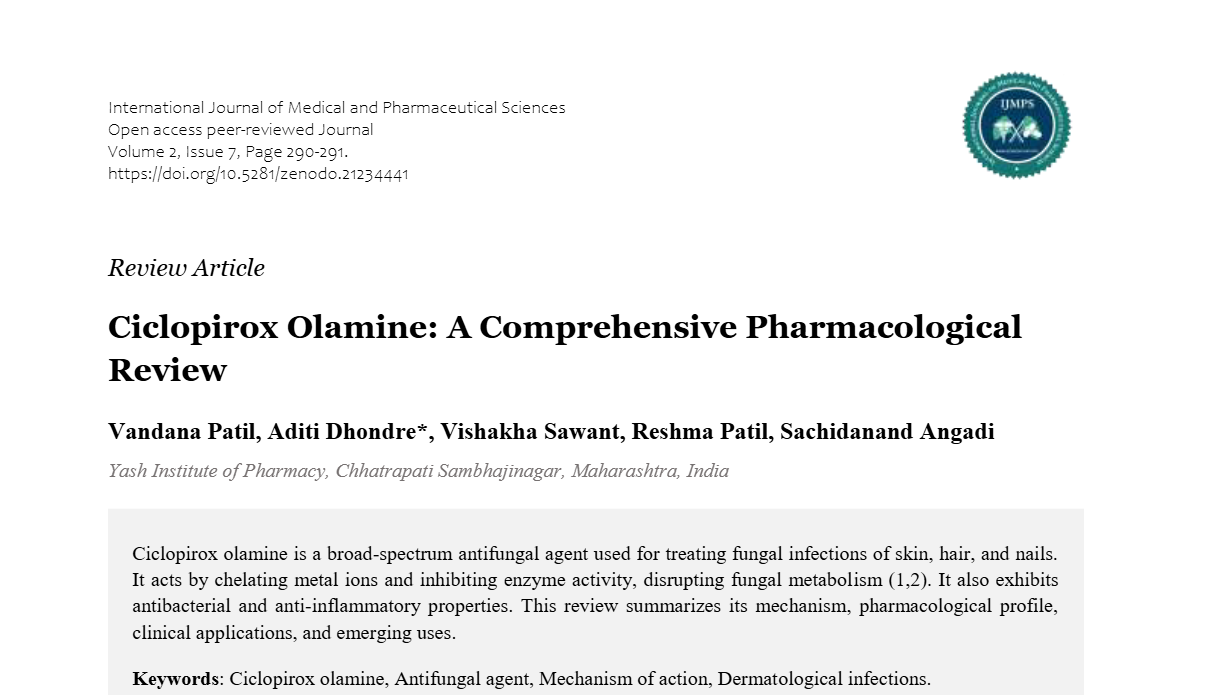 Ciclopirox Olamine: A Comprehensive Pharmacological Review