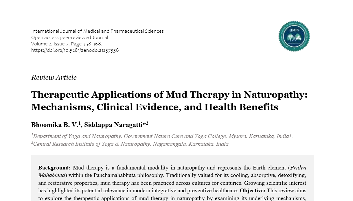 Therapeutic Applications of Mud Therapy in Naturopathy: Mechanisms, Clinical Evidence, and Health Benefits