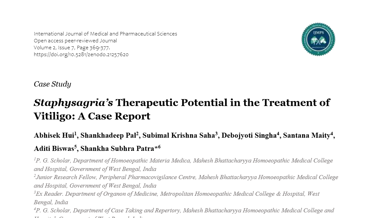 Staphysagria’s Therapeutic Potential in the Treatment of Vitiligo: A Case Report
