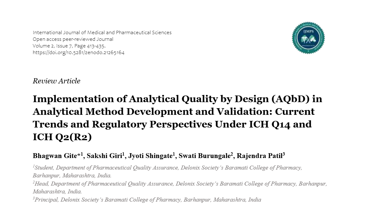 Implementation of Analytical Quality by Design (AQbD) in Analytical Method Development and Validation: Current Trends and Regulatory Perspectives Under ICH Q14 and ICH Q2(R2)