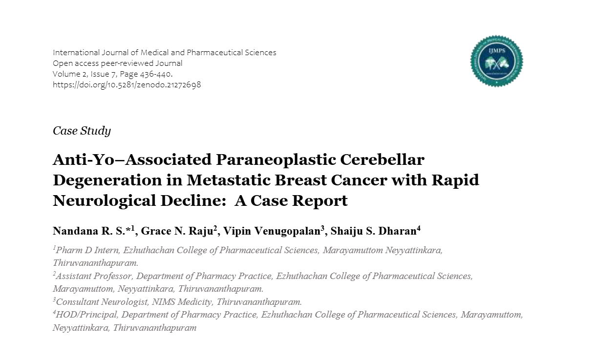 Anti-Yo–Associated Paraneoplastic Cerebellar Degeneration in Metastatic Breast Cancer with Rapid Neurological Decline:  A Case Report