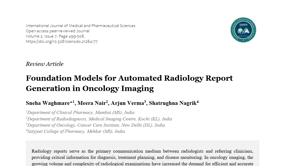 Foundation Models for Automated Radiology Report Generation in Oncology Imaging