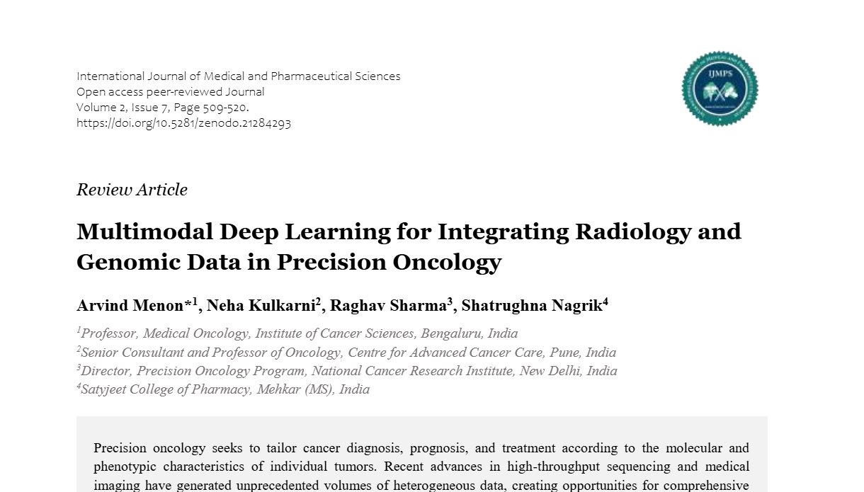 Multimodal Deep Learning for Integrating Radiology and Genomic Data in Precision Oncology