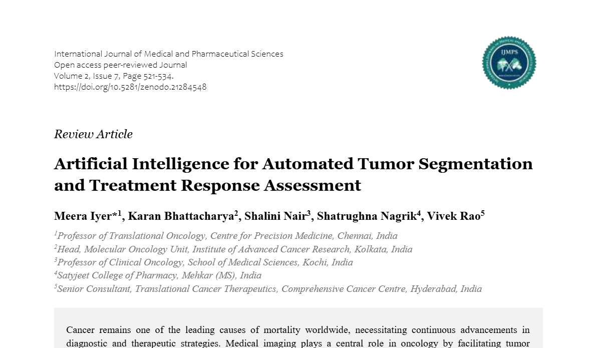 Artificial Intelligence for Automated Tumor Segmentation and Treatment Response Assessment