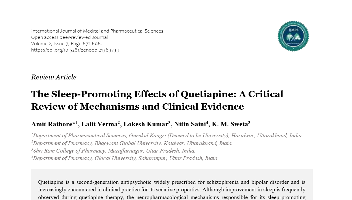 The Sleep-Promoting Effects of Quetiapine: A Critical Review of Mechanisms and Clinical Evidence