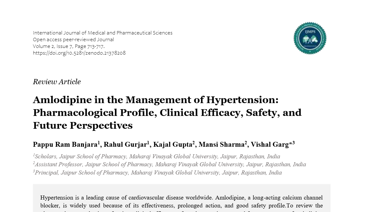 Amlodipine in the Management of Hypertension: Pharmacological Profile, Clinical Efficacy, Safety, and Future Perspectives