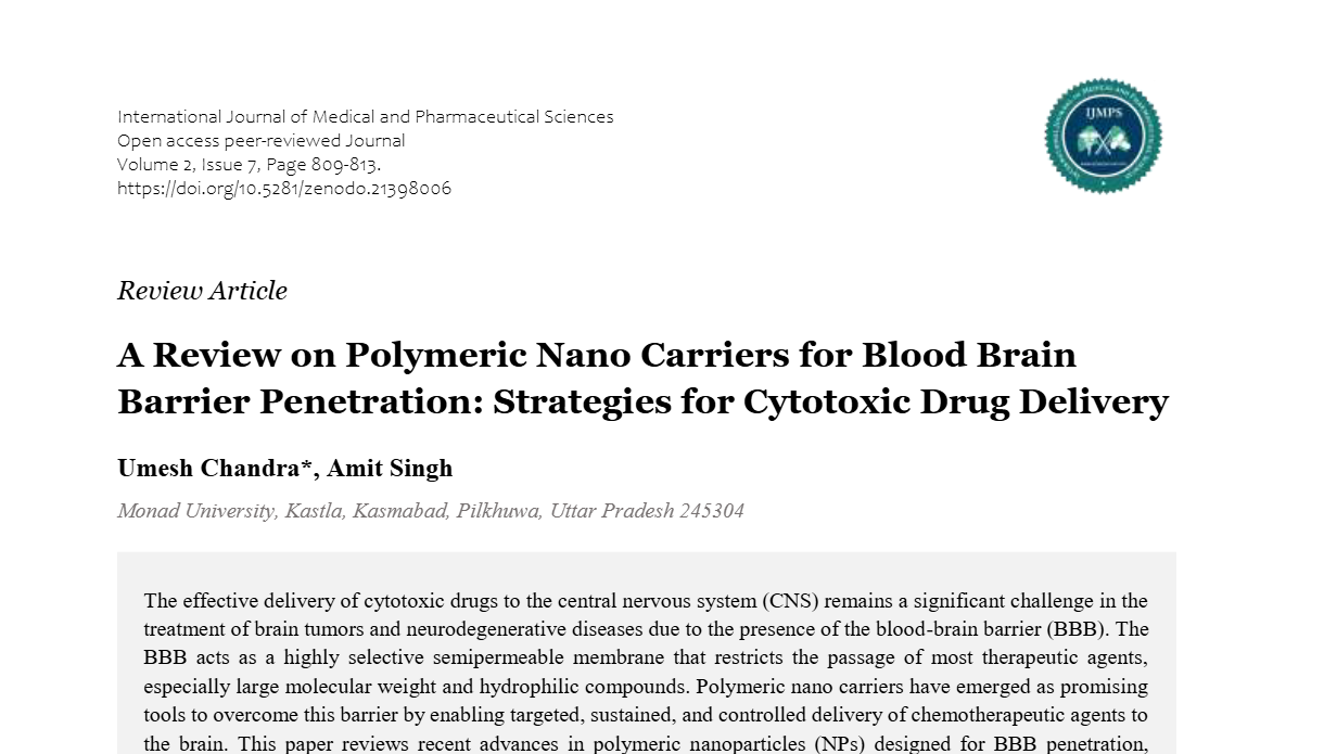 A Review on Polymeric Nano Carriers for Blood Brain Barrier Penetration: Strategies for Cytotoxic Drug Delivery