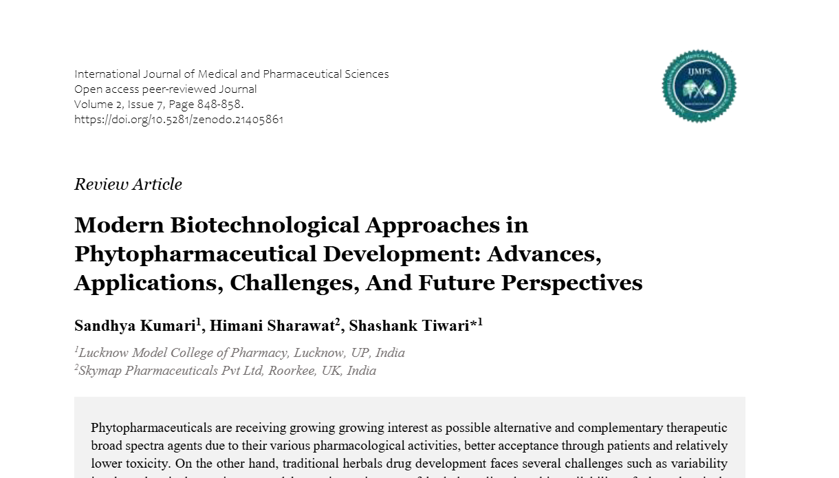 Modern Biotechnological Approaches in Phytopharmaceutical Development: Advances, Applications, Challenges, and Future Perspectives