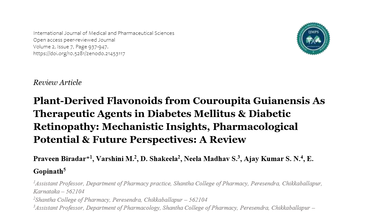 Plant-Derived Flavonoids from Couroupita Guianensis As Therapeutic Agents in Diabetes Mellitus & Diabetic Retinopathy: Mechanistic Insights, Pharmacological Potential & Future Perspectives: A Review