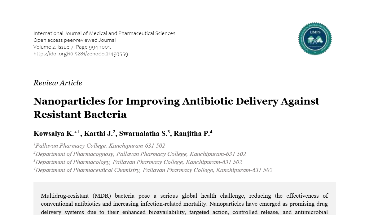 Nanoparticles for Improving Antibiotic Delivery Against Resistant Bacteria