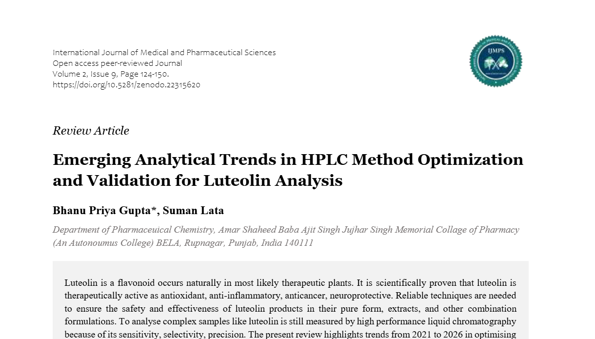 Emerging Analytical Trends in HPLC Method Optimization and Validation for Luteolin Analysis