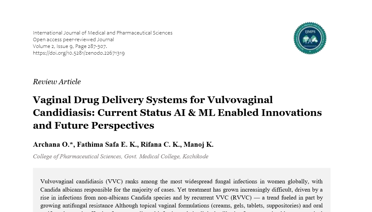 Vaginal Drug Delivery Systems for Vulvovaginal Candidiasis: Current Status AI & ML Enabled Innovations and Future Perspectives