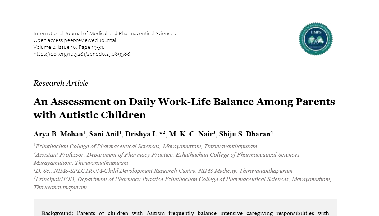 An Assessment on Daily Work-Life Balance Among Parents with Autistic Children