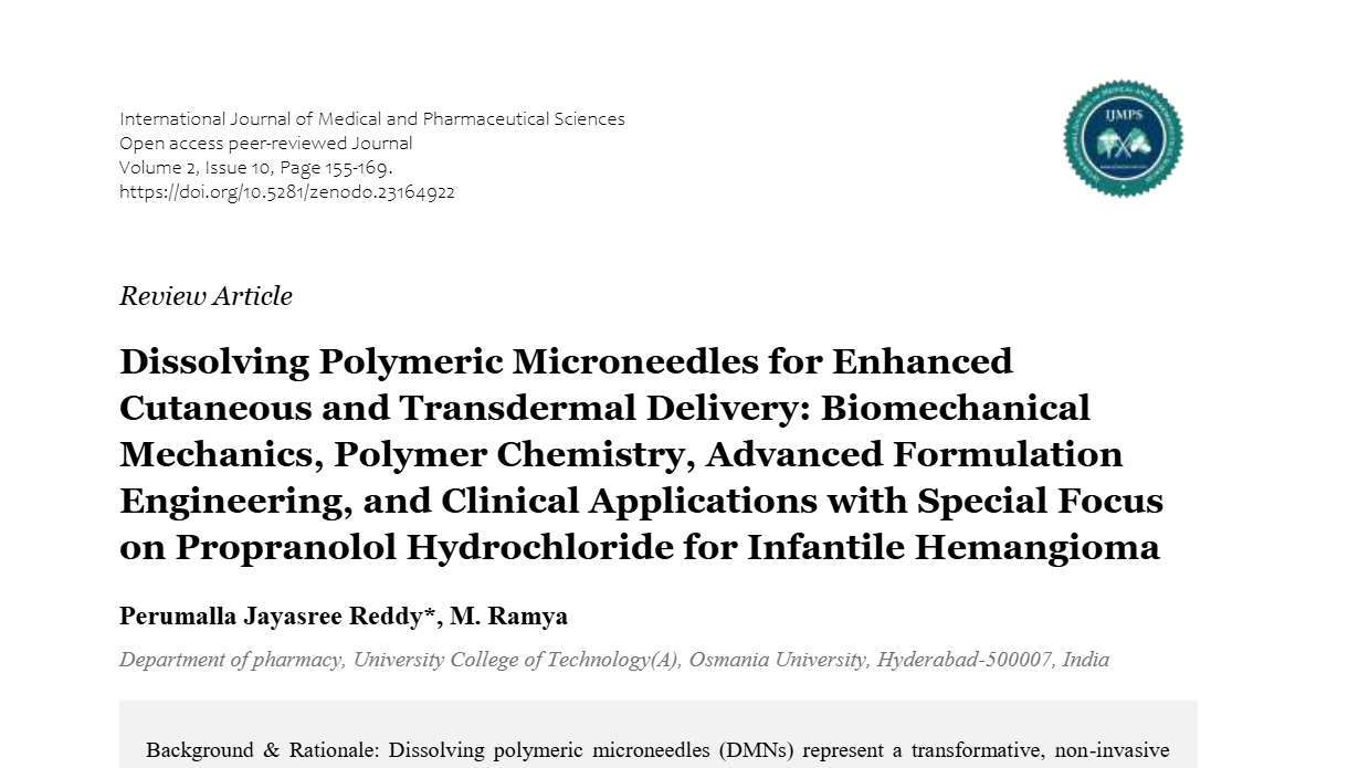 Dissolving Polymeric Microneedles for Enhanced Cutaneous and Transdermal Delivery: Biomechanical Mechanics, Polymer Chemistry, Advanced Formulation Engineering, and Clinical Applications with Special Focus on Propranolol Hydrochloride for Infantile Hemangioma